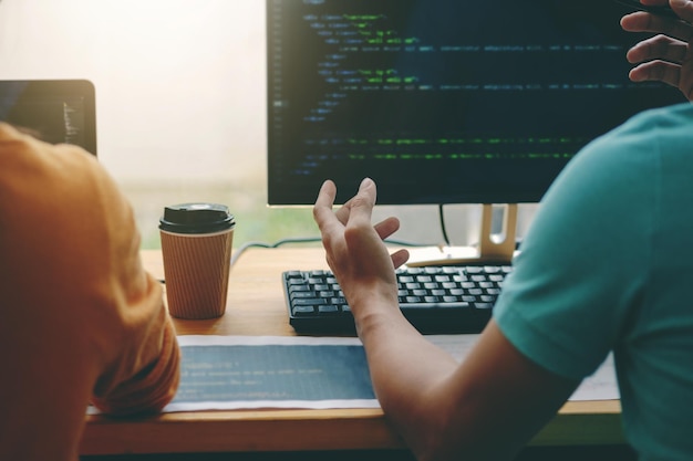 Students learning web development